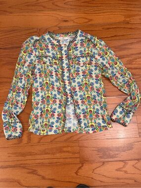 Natural Life-Girls' Multicolor Floral Long-Sleeve Button-Front Top